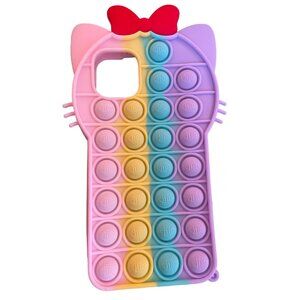 Color Bubble Bow Cat iPhone Fidget Bubble Case - New Condition - Original Packag